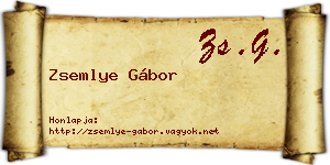 Zsemlye Gábor névjegykártya